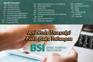 Arti Kode Transaksi Pada Buku Tabungan BSI (Bank Syariah Indonesia) Terbaru