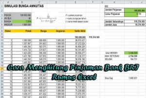 Cara Menghitung Pinjaman Bank BRI Rumus Excel