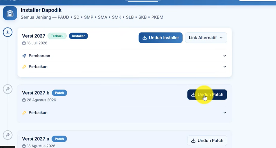 Patch Dapodik 2027.B Resmi Rilis, Jangan Salah Saat Download dan Instal