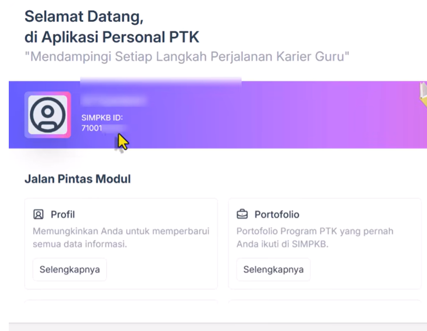 Cara Melihat Nomor SIMPKB ID (Nomor UKG) untuk Syarat Dokumen Guru