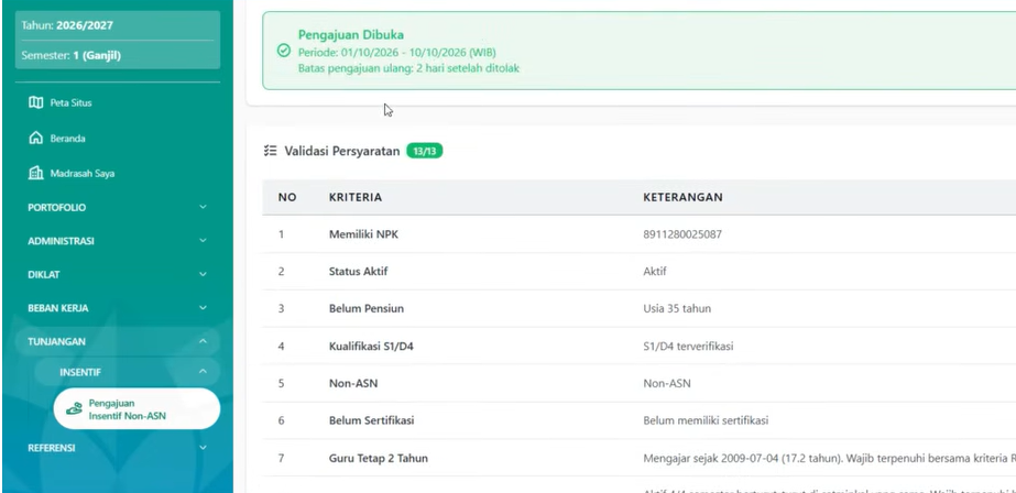 Cara Mengajukan Tunjangan Insentif Guru Non-ASN Tahap II Tahun 2026 di EMIS GTK