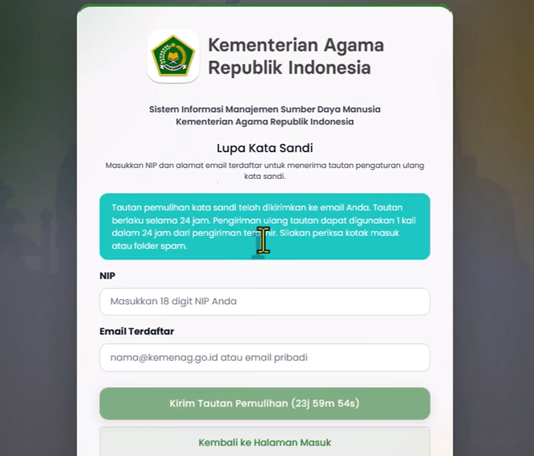 Cara Reset Password SIMPEG 5 Kemenag untuk OTP MFA 2026 dan Solusi Akses Pusaka