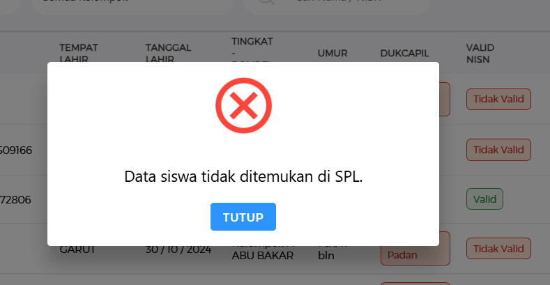 Solusi Data Siswa Tidak Ditemukan di SPL Saat Registrasi Reservasi NISN EMIS 4.0