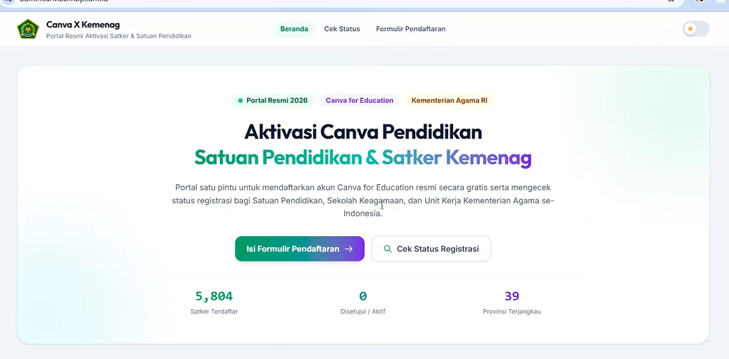 Cara Daftar Canva Premium Gratis Kemenag 2026, Syarat, Alur Portal, dan Contoh Surat Penunjukan Admin